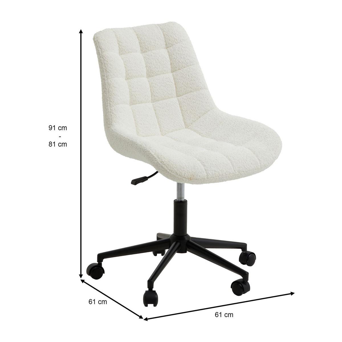 DREHSTUHL TASK weiß - Weiß, Textil (54/80/61cm) - IDIMEX