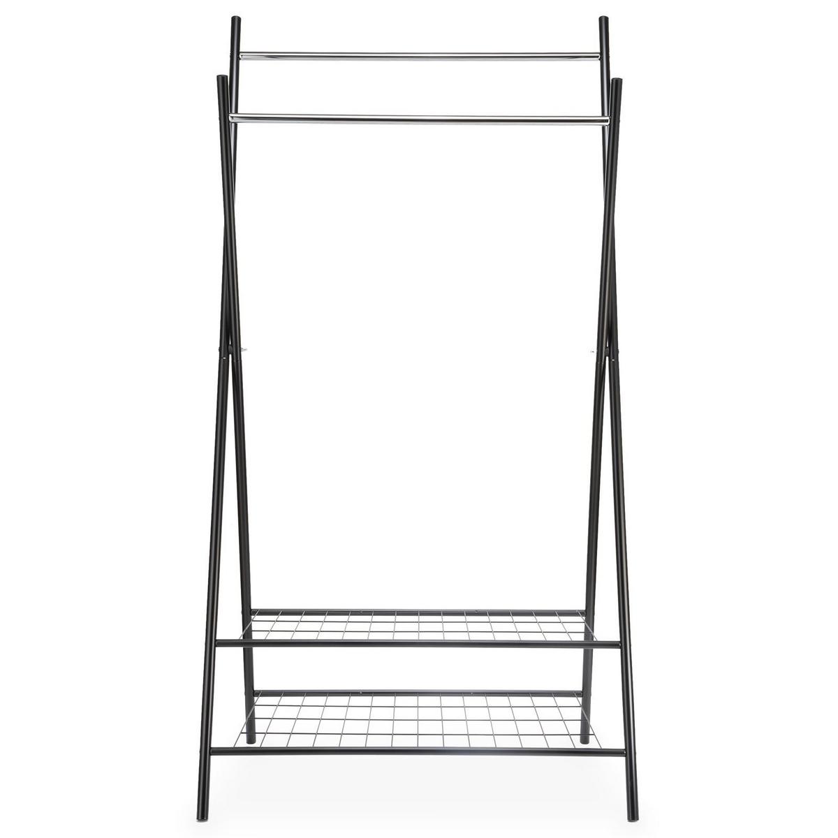 GARDEROBENSTÄNDER RUBY chrom - schwarz - Chromfarben, Metall (83/162/50cm) - IDIMEX