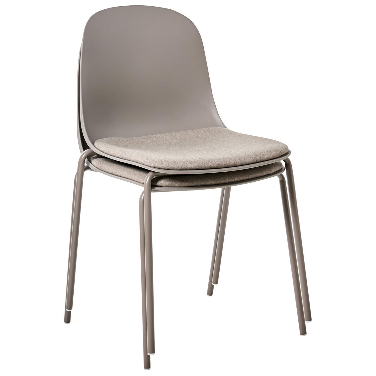 KONFERENZSTUHL 2er-Set Taupe Dorr - Taupe, Kunststoff (50/85/54cm) - Beliani