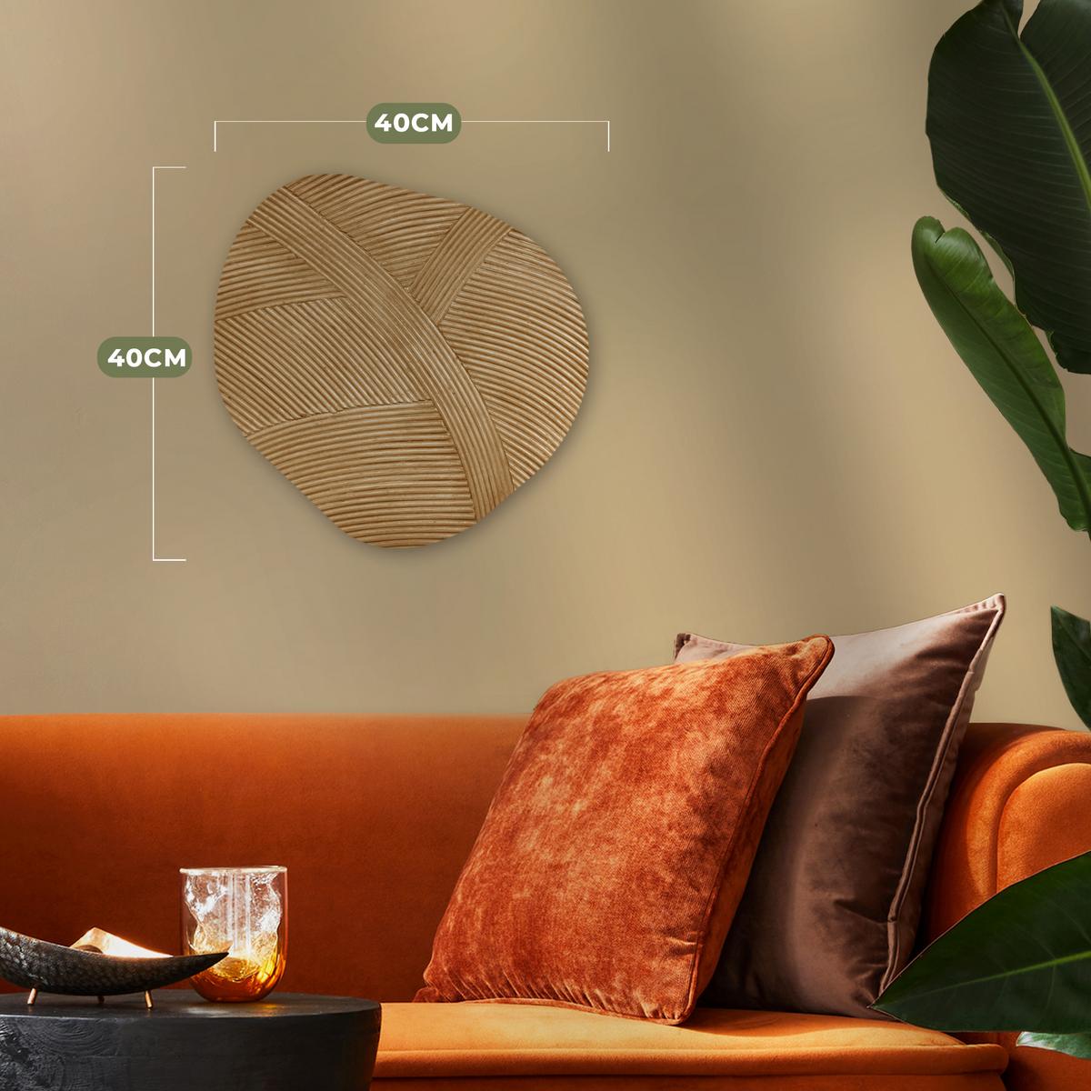 WANDBILD Struktur - Natur - Kunst - Rattan Wanddeko 40x40 cm - Naturfarben, Kunststoff (40/40cm) - MuchoWow