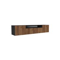 LOWBOARD VAREN 200/41/40 cm, Hängender TV-Schrank Schwarz / Eichefarben - Eichefarben/Schwarz, Holzwerkstoff (200/41/40cm) - MASSENO