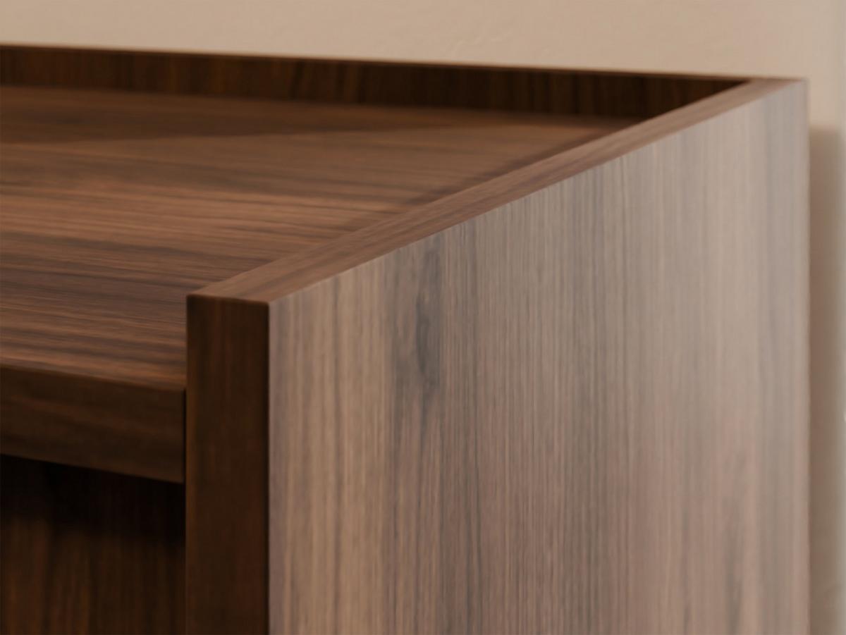 STANDREGAL Yasumi R50 - Nussbaumfarben/Schwarz, Holzwerkstoff/Kunststoff (50/201/39cm) - MIRJAN24
