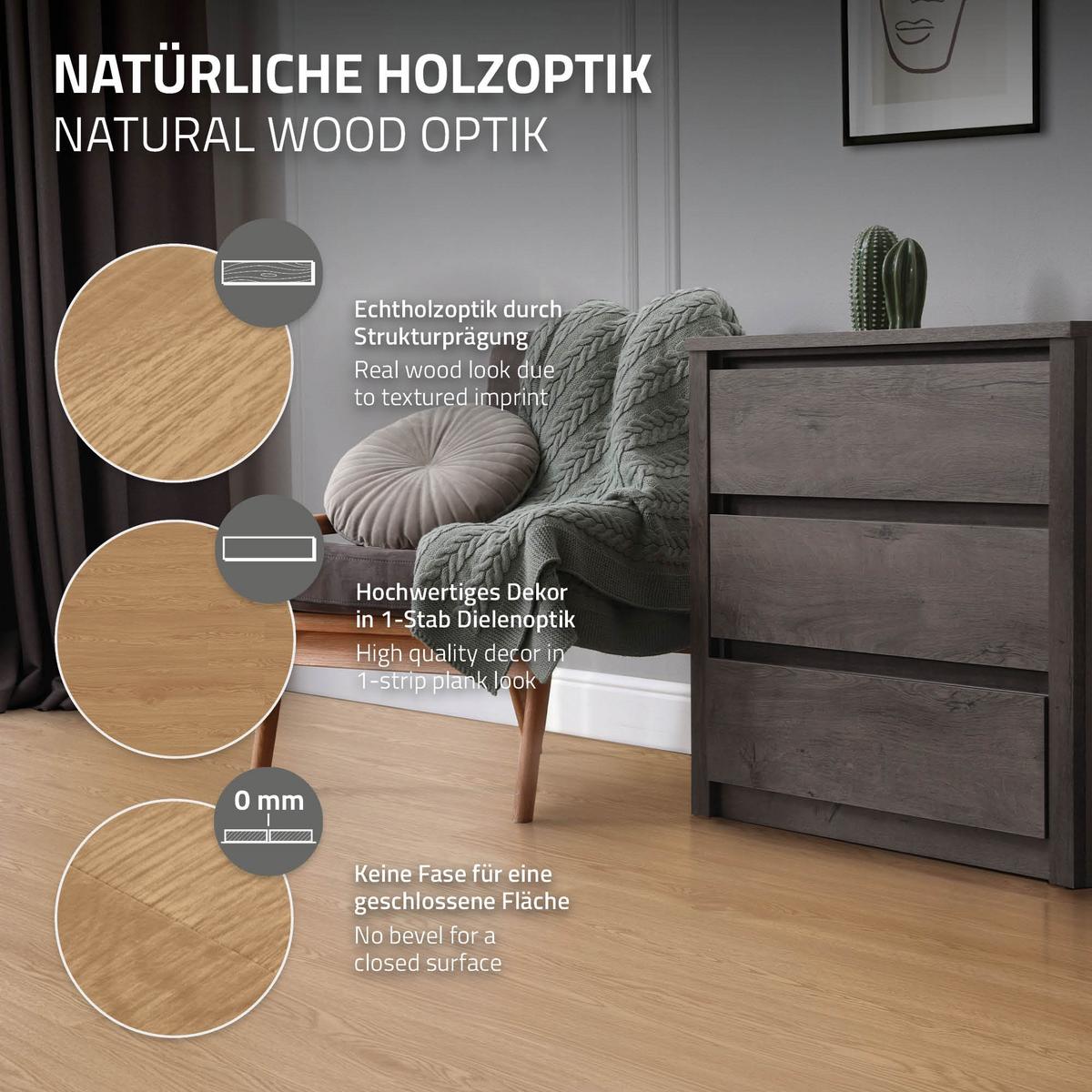 VINYLBODEN selbstklebend 2,23m²/16 Dielen Eiche Sundance - Hellbraun, Kunststoff (91.5/15.3/0.2cm) - ML-DESIGN