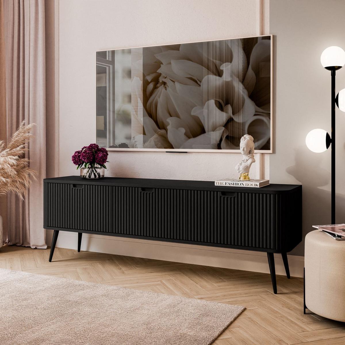 TV Element ZAIRA RTV168 Schwarz - Schwarz, Holzwerkstoff (168/57/39cm) - Lookway