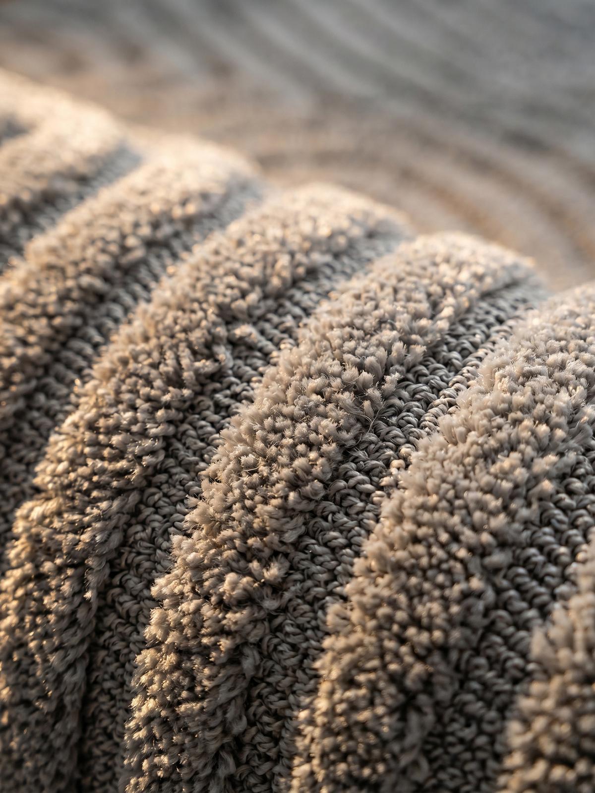 TEPPICH Hochflor RIGI in Silber, mit organischen Bögen in 3D, 80 x 250 cm - Silberfarben, Textil (80/250cm) - KADIMA DESIGN