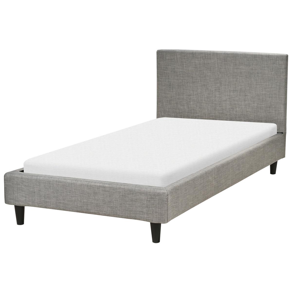 BETTRAHMENBEZUG 90/200 cm Hellgrau Fitou - Hellgrau/Grau, Textil (100/214cm) - Beliani