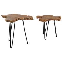 BEISTELLTISCH 2er-Set Unregelmässig Holz, Schwarz Camrose - Dunkelbraun, Holz (60/60/56cm) - Beliani