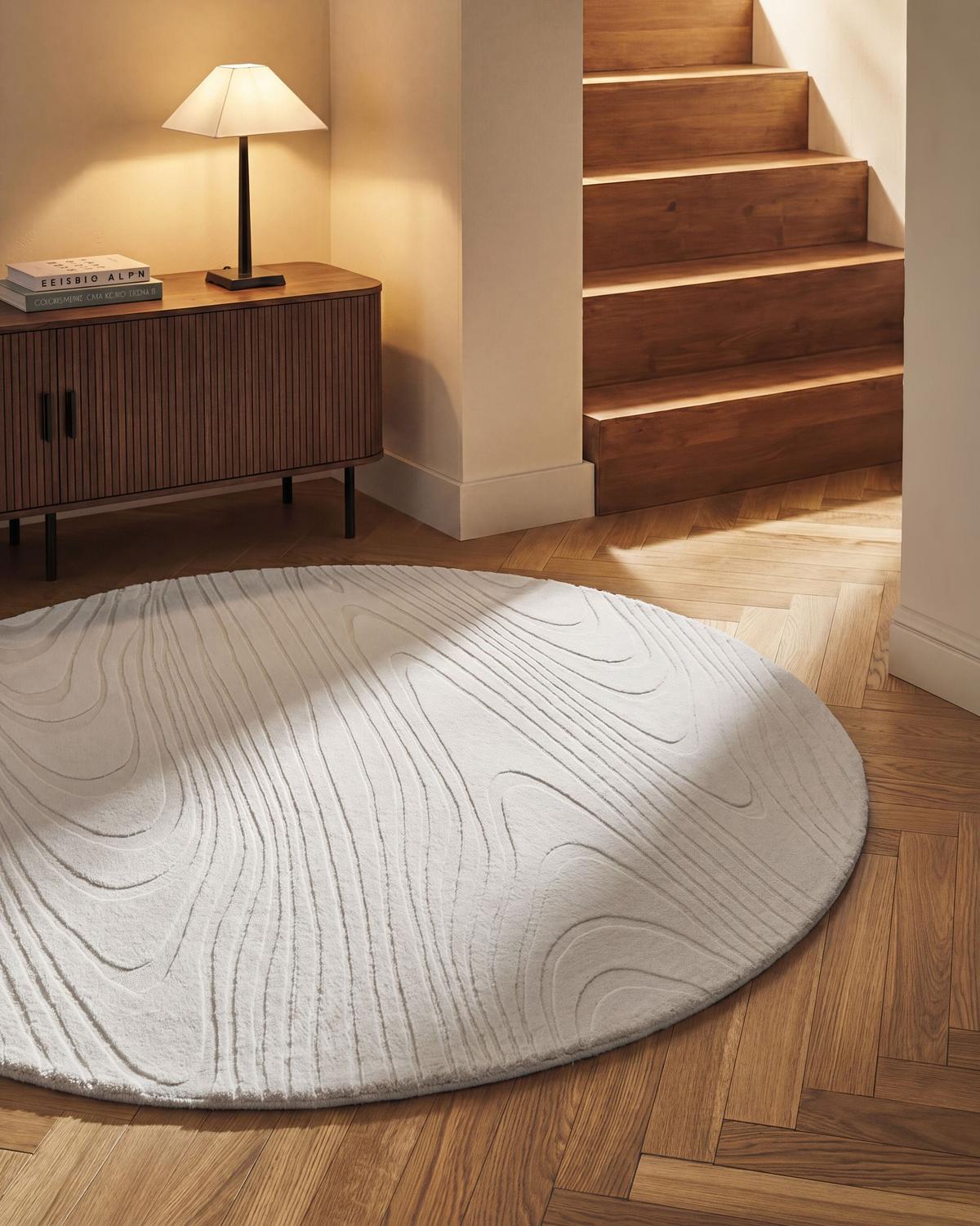 KUNSTFELLTEPPICH Cremeweiß 160 cm Ontake - Creme/Weiß, Kunststoff (160/160cm) - Beliani