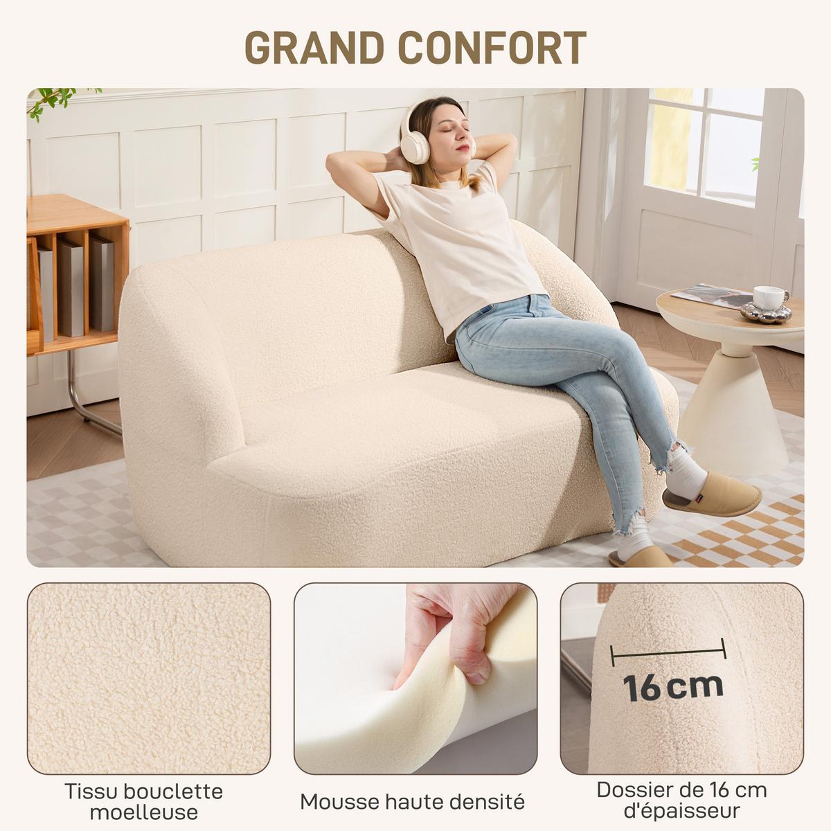 SOFA Nythven 142/85/74cm - Beige, Textil (85/74/142cm) - ZMH