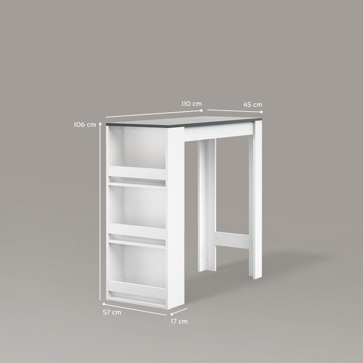 BARTISCH Regusa Weiß/Anthrazit 45 x 110 cm - Anthrazit/Weiß, Holzwerkstoff (110/45/106cm) - Livinity®
