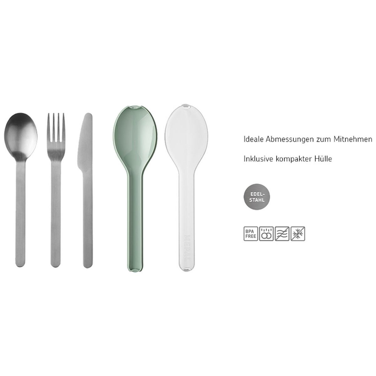 BESTECK-SET Ellipse Nordic Black - Schwarz, Kunststoff/Metall - Mepal