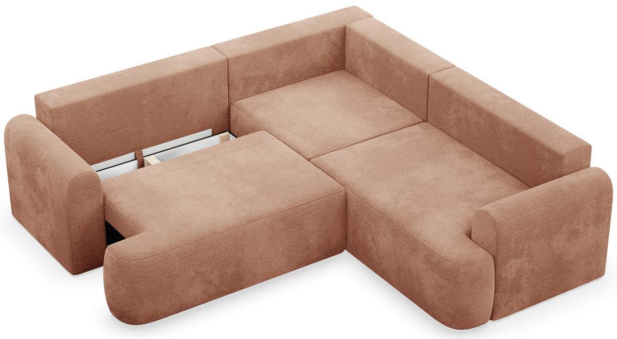 ECKSOFA Kaveo 245 cm universell mit Eckelement - Schwarz/Orange, Kunststoff/Textil (245/245cm) - Selsey