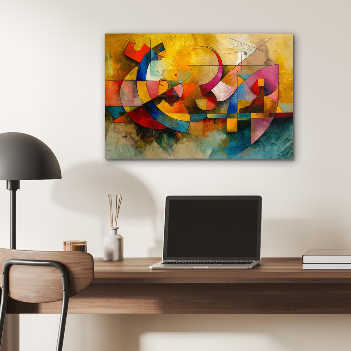 METALLBILD Kunst - Abstrakt - Modern Wandbild 60x40 cm - Gelb, Metall (60/40cm) - MuchoWow