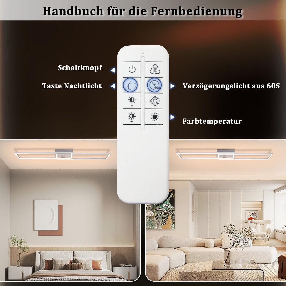 LED-DECKENLEUCHTE Lusk 18.5/102.5/7.3cm - Silberfarben, Metall (102.5/18.5/7.3cm) - Nettlife
