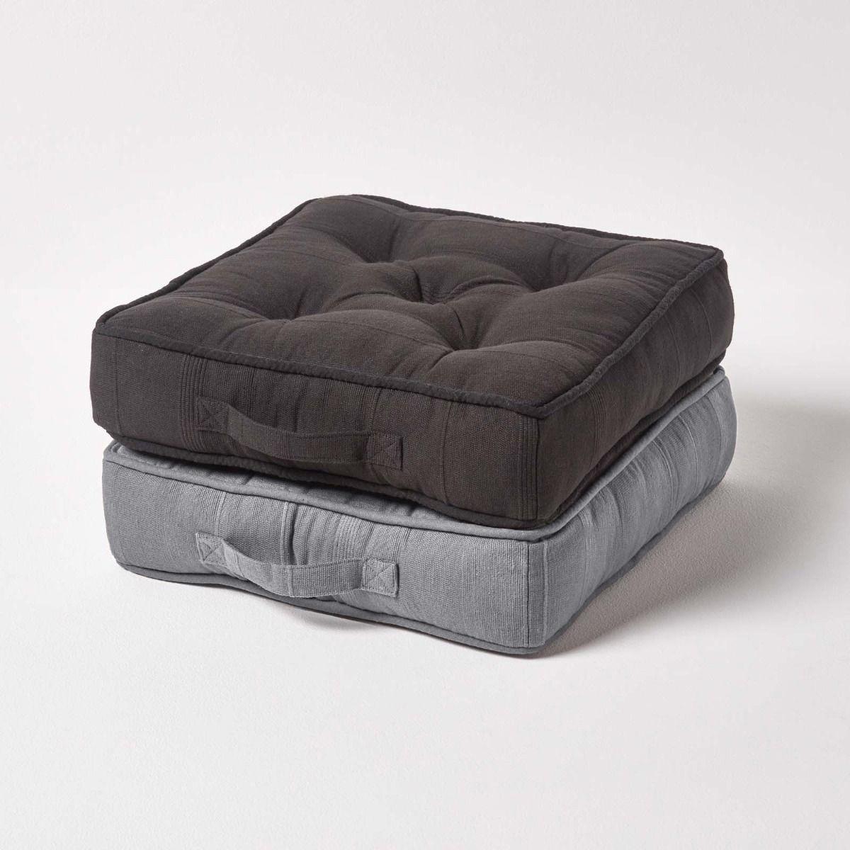 SITZKISSEN Rajput hellgrau 40/40/8 cm - Hellgrau, Textil (40/40/8cm) - Homescapes