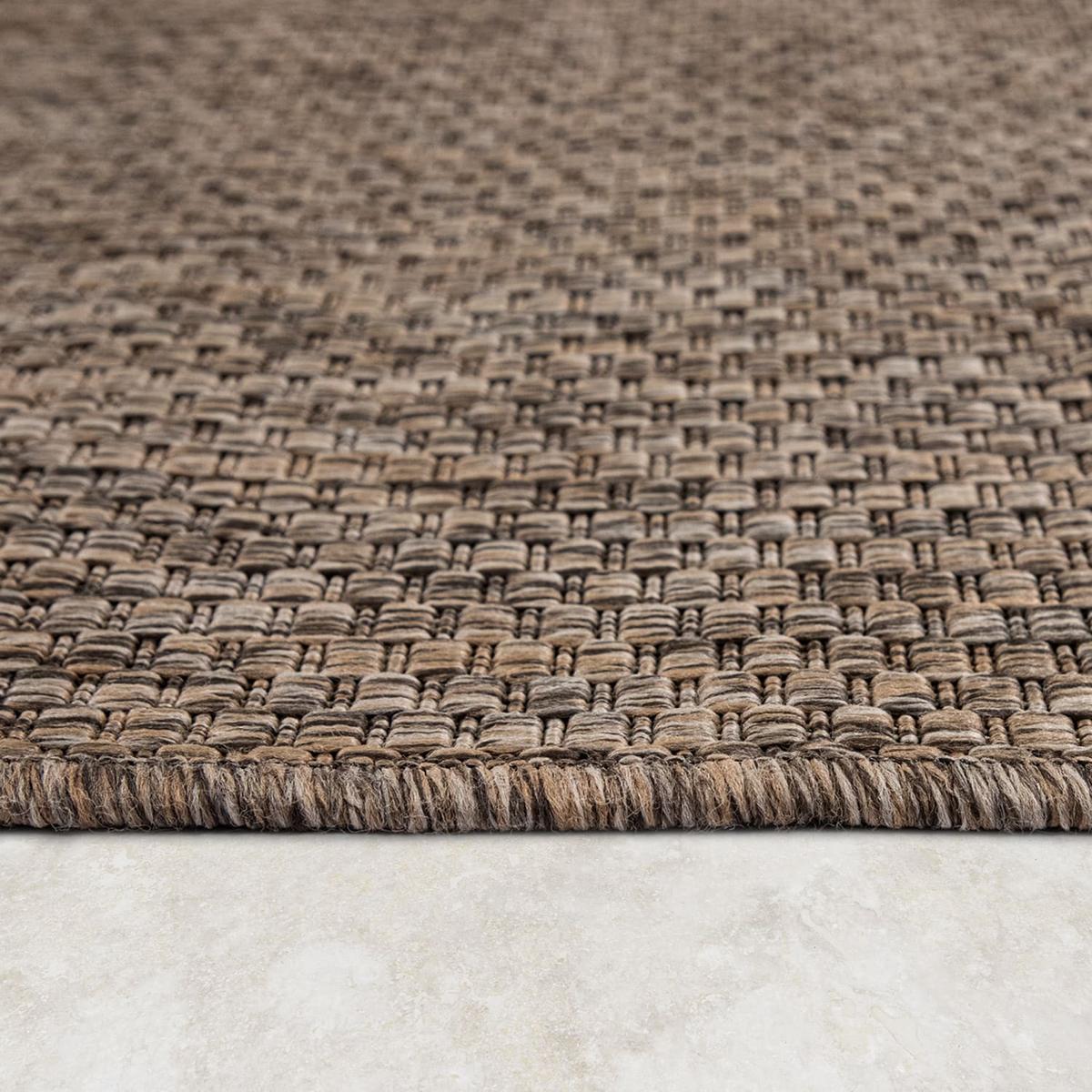 FLACHWEBTEPPICH, einfarbig, aus Polypropylen, Braun, Ø 80 cm - Braun, Textil (80/80cm) - KADIMA DESIGN