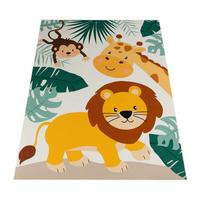 KINDERTEPPICH Waschbar, mit Dschungeltiere‑Muster, Beige, 80 x 150 cm - Beige, Textil (150/80cm) - KADIMA DESIGN