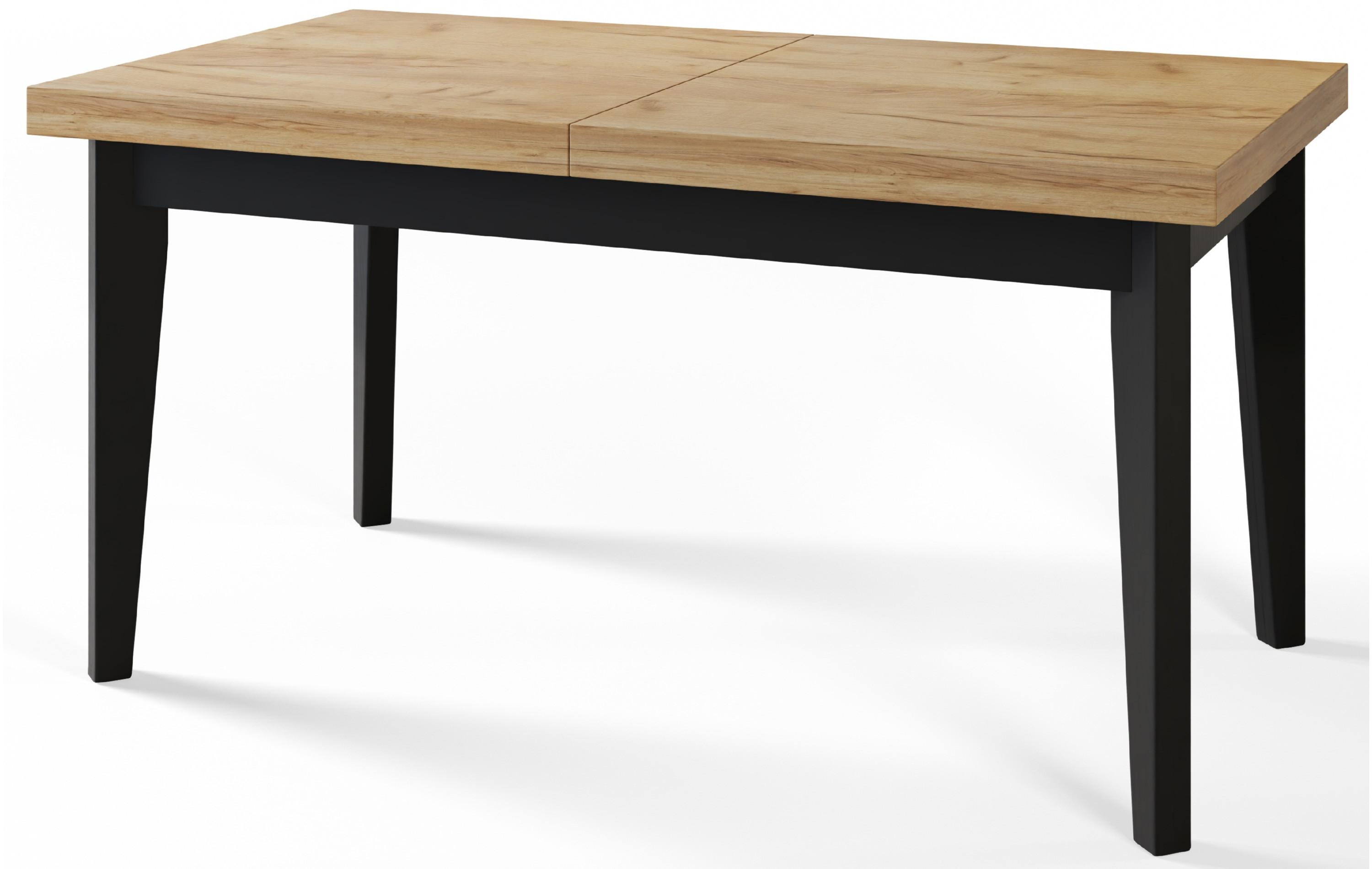 RECHTECKIGER Esszimmertisch SKANDI, ausziehbarer Tisch, Größe: 200-300X100X78 cm, Wohnzimmertisch Farbe: CRAFT, mit Holzbeinen in Farbe Schwarz - Schwarz/Braun, Holzwerkstoff (200/100/78cm) - Alpi-Möbel