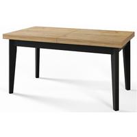 RECHTECKIGER Esszimmertisch SKANDI, ausziehbarer Tisch, Größe: 200-300X100X78 cm, Wohnzimmertisch Farbe: CRAFT, mit Holzbeinen in Farbe Schwarz - Schwarz/Braun, Holzwerkstoff (200/100/78cm) - Alpi-Möbel