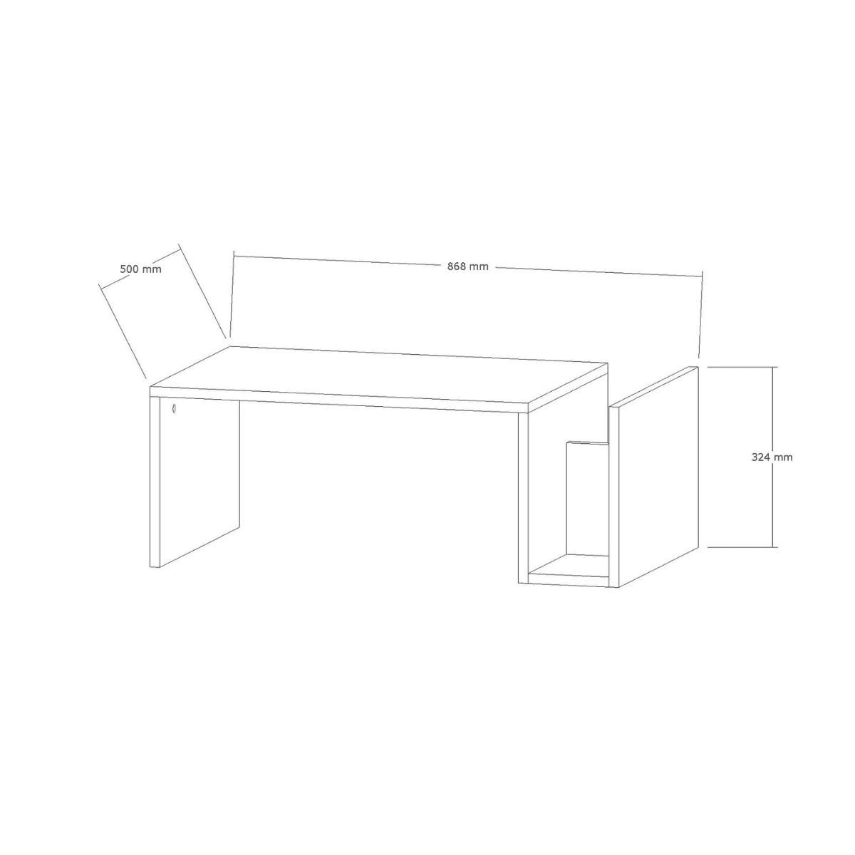 COUCHTISCH - memo 86,8/50/32,4 cm - Hellgrau, Holzwerkstoff (76/76/5cm) - Calicosy