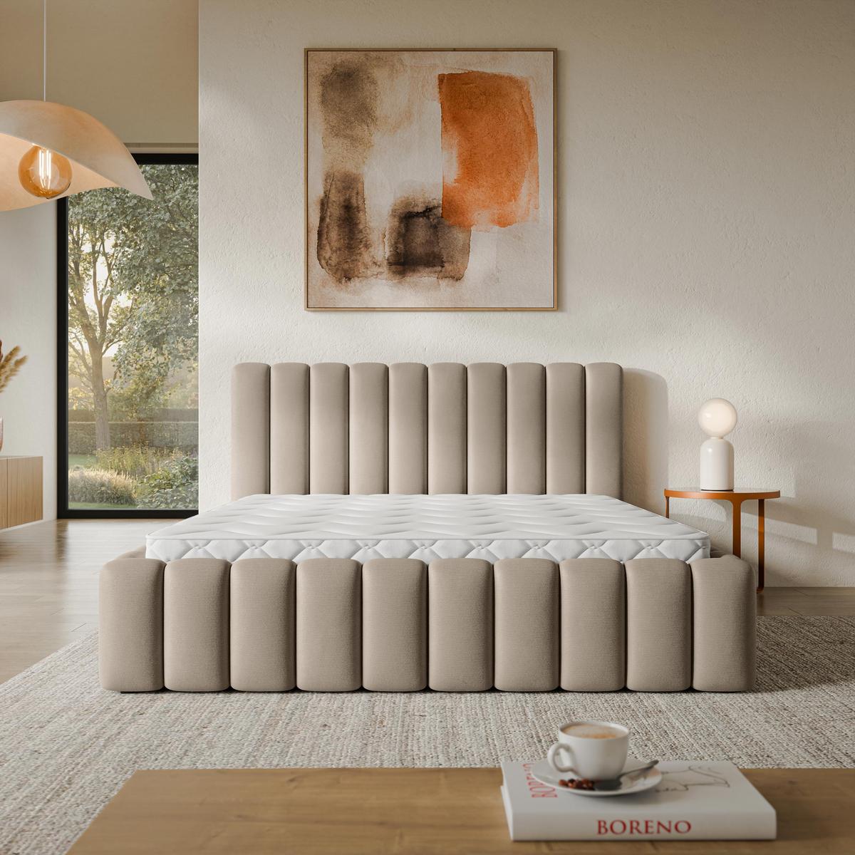 POLSTERBETT TEBA 200x200 cm mit Bettkästen - Beige - Beige, Holz/Textil (200/200cm) - MASSENO