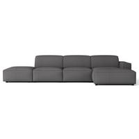 ECKSOFA Sellmo 344 cm - Dunkelgrau/Schwarz, Kunststoff/Textil (350/166cm) - Selsey