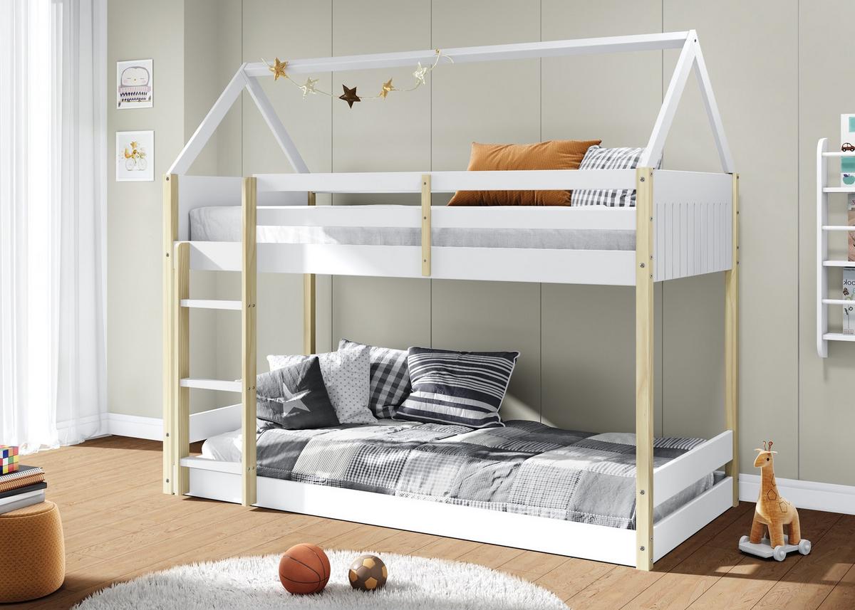 ETAGENBETT Sila Weiß 197.4/103.4/174.9 cm - Weiß, Holz (190/90cm) - Calicosy