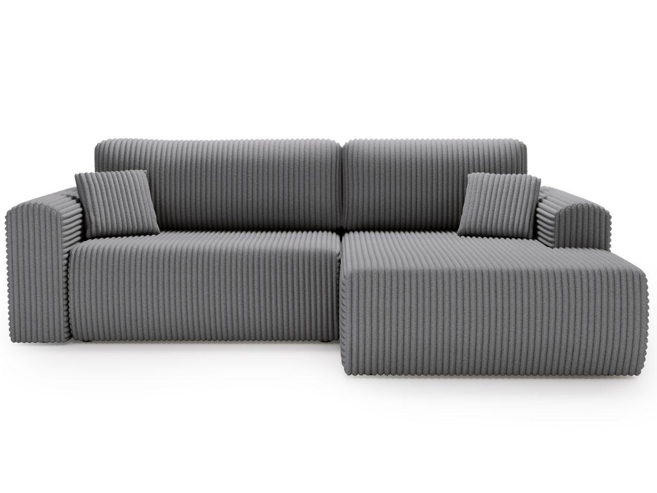 ECKSOFA Belvio Dunkelgrau Rechts - Dunkelgrau/Schwarz, Holz/Textil (257/177cm) - Graingold
