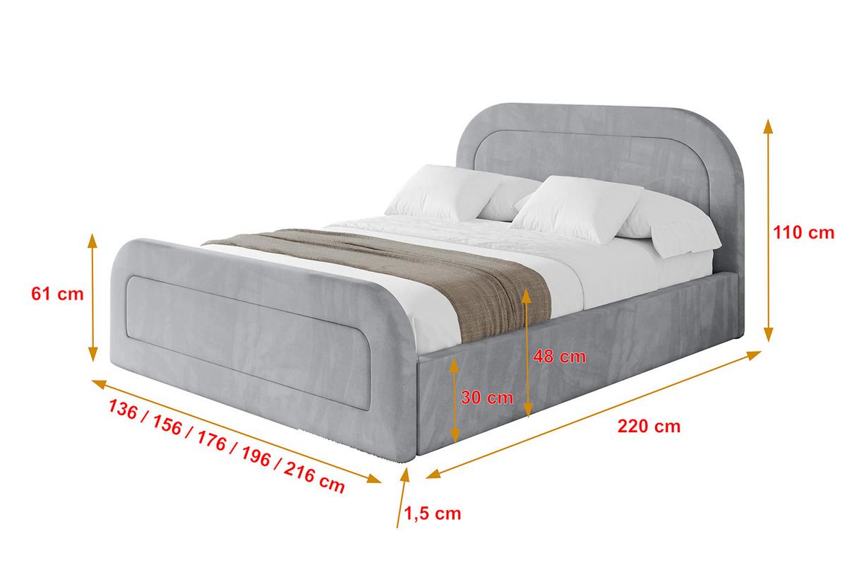 POLSTERBETT mit Bettkasten, Fußteil und Lattenrost, Boxbett mit Matratze H3/H4 - LERAY-Z 120x200 Hellgrau - Hellgrau, Holzwerkstoff/Textil (120/200cm) - ALTDECOR