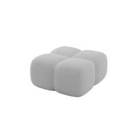 POUF Miko-Puf 90x90x45 cm Hellgrau Bouclé Modular Sitzhocker - Edelstahlfarben/Schwarz, Holzwerkstoff/Kunststoff (90/43/90cm) - ALTDECOR