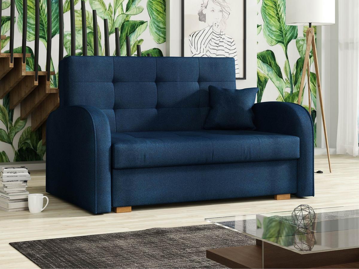 SCHLAFSOFA Viva Gold II - Dunkelblau/Braun, Holz/Textil (133/85/98cm) - MIRJAN24