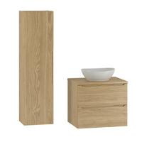 BADMÖBEL 60.6cm Viggo 2er-Set Holz - Braun, Holzwerkstoff (60.6/52.2/46.5cm) - Petits-meubles