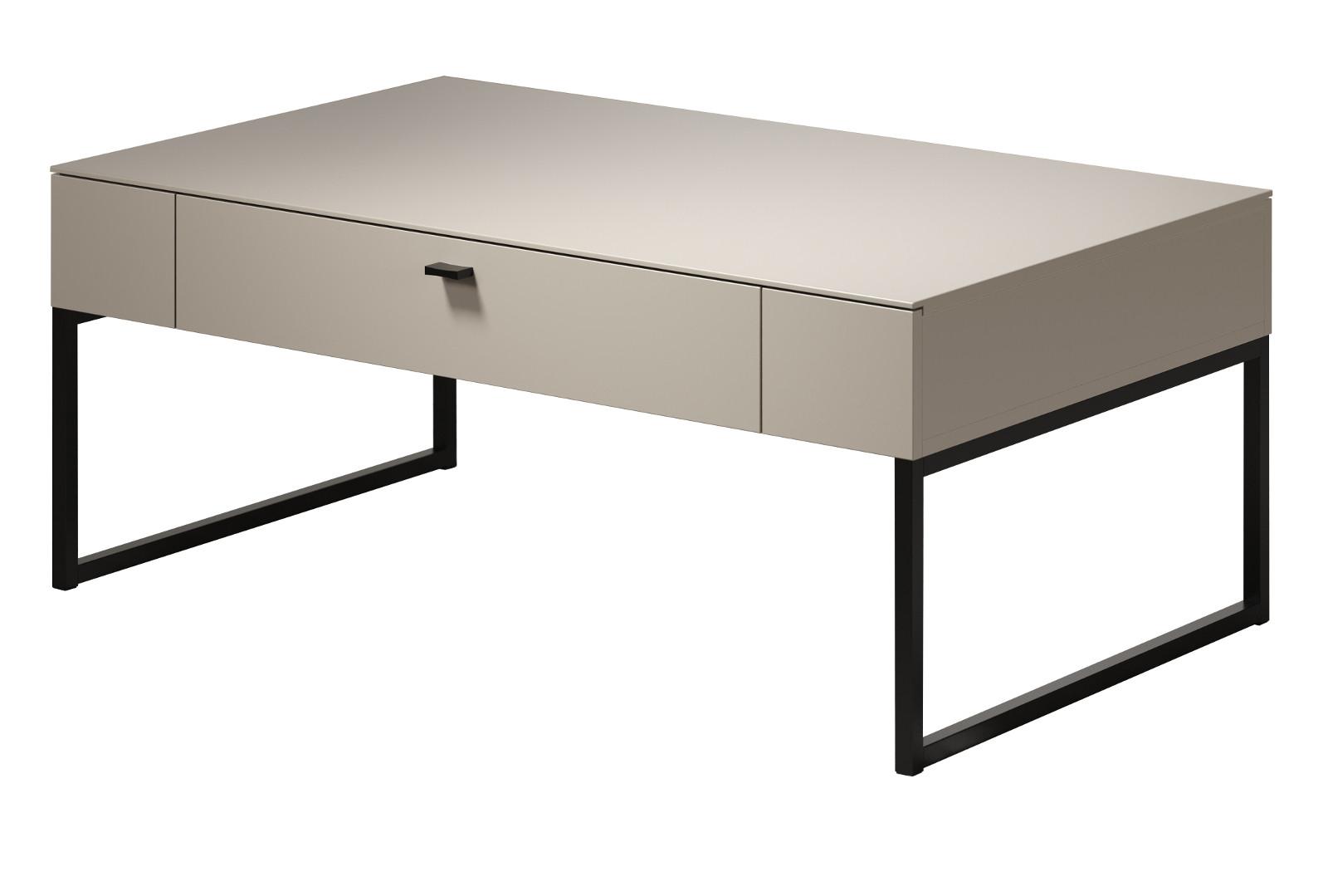 COUCHTISCH Kaschmir 110 cm, Wohnzimmertisch mit Schublade mit Soft-Close - Kaschmir, Holzwerkstoff/Metall (68/110/45cm) - Top.Furn