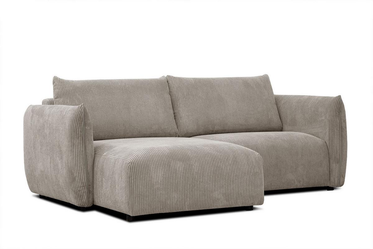 ECKSOFA TAUER 3-Sitzer, taupe - Taupe/Schwarz, Holzwerkstoff/Kunststoff (173/206cm) - Wozimo