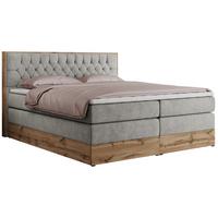 BOXSPRINGBETT AMORE KING 180/200 Hellgrau Struktur - H3 - Hellgrau, Holz/Textil (180/200cm) - MKS