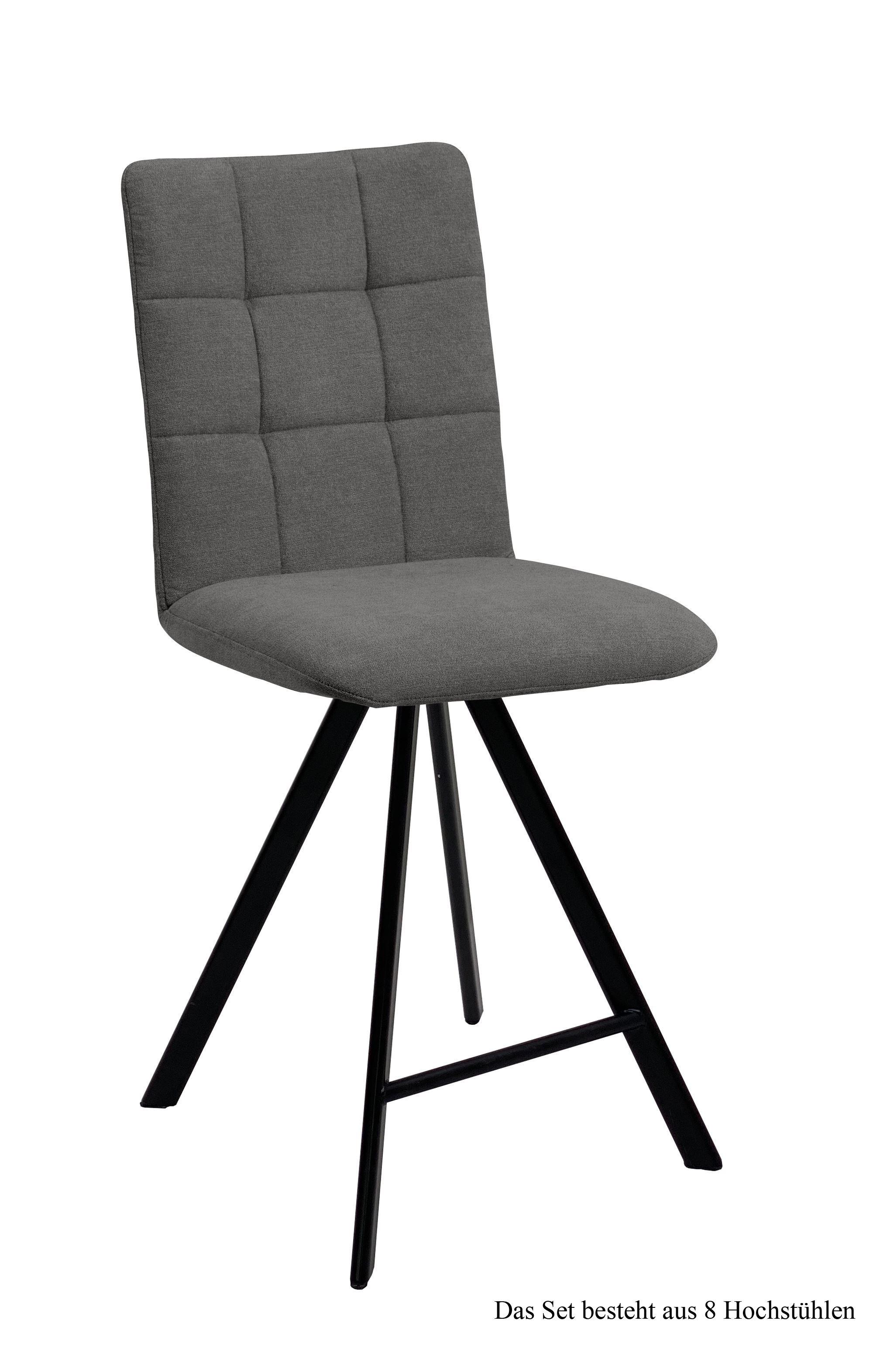 THEKENSTUHL drehbar (8er-Set) Destiny 47x108x60 Schwarz/Grau - Schwarz/Grau, Kunststoff (60/108/47cm) - 58aufmkessel