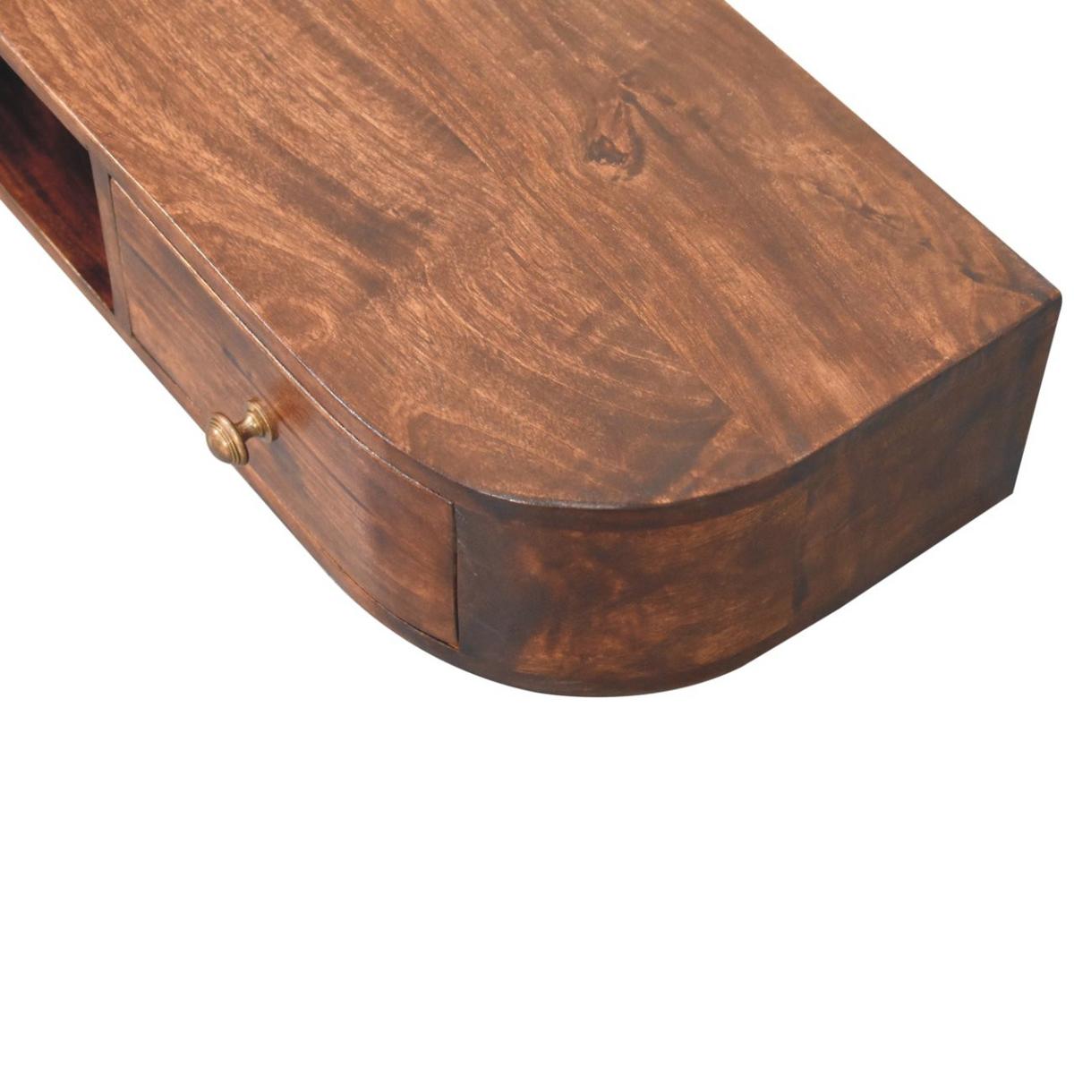 KONSOLENTISCH Kastanien-Finish, 2 Schubladen, 1 offenes Regal, Dunkelbraun - Dunkelbraun, Holz (110/30/15cm) - Artisan Furniture