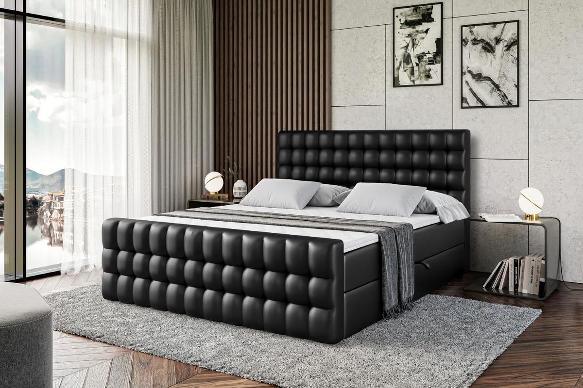 BOXBETT VIONE-Z - 180 x 200 - H4 - Schwarz Hochglanz - Schwarz Hochglanz, Holzwerkstoff (180/200cm) - ALTDECOR