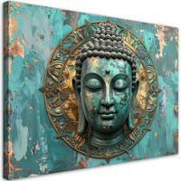 LEINWANDBILD Zen und Orientalisch 30x20cm - Türkis, Textil (30/20cm) - Feeby