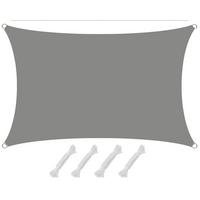 UV-SONNENSEGEL 1/2 m, Rechteckig, Wasserdicht, Grau - Grau, Kunststoff (100/200cm) - Amanka