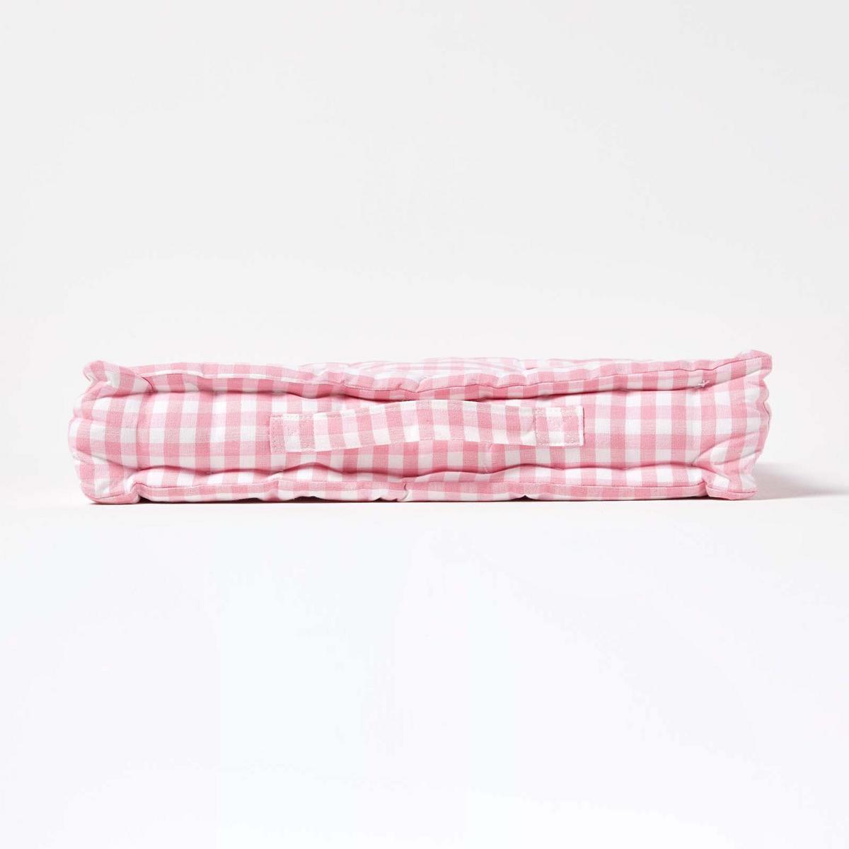 SITZKISSEN rosa kariert 40/40/8 cm – Bodenkissen Vichy-Karo - Rosa, Textil (40/40/8cm) - Homescapes
