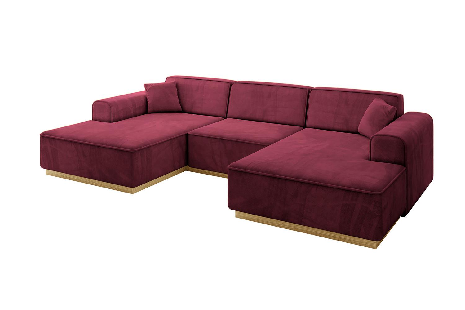WOHNLANDSCHAFT IREA-U1-v2 - 301x165x80 cm Bordeauxrot - Bordeaux, Holzwerkstoff/Textil (301/80/165cm) - ALTDECOR
