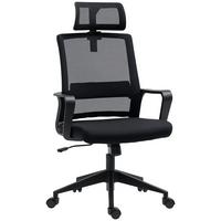 BÜROSTUHL Verstellbar Kopfstütze, Schwarz - Schwarz, Textil (60/112/64cm) - HOMCOM