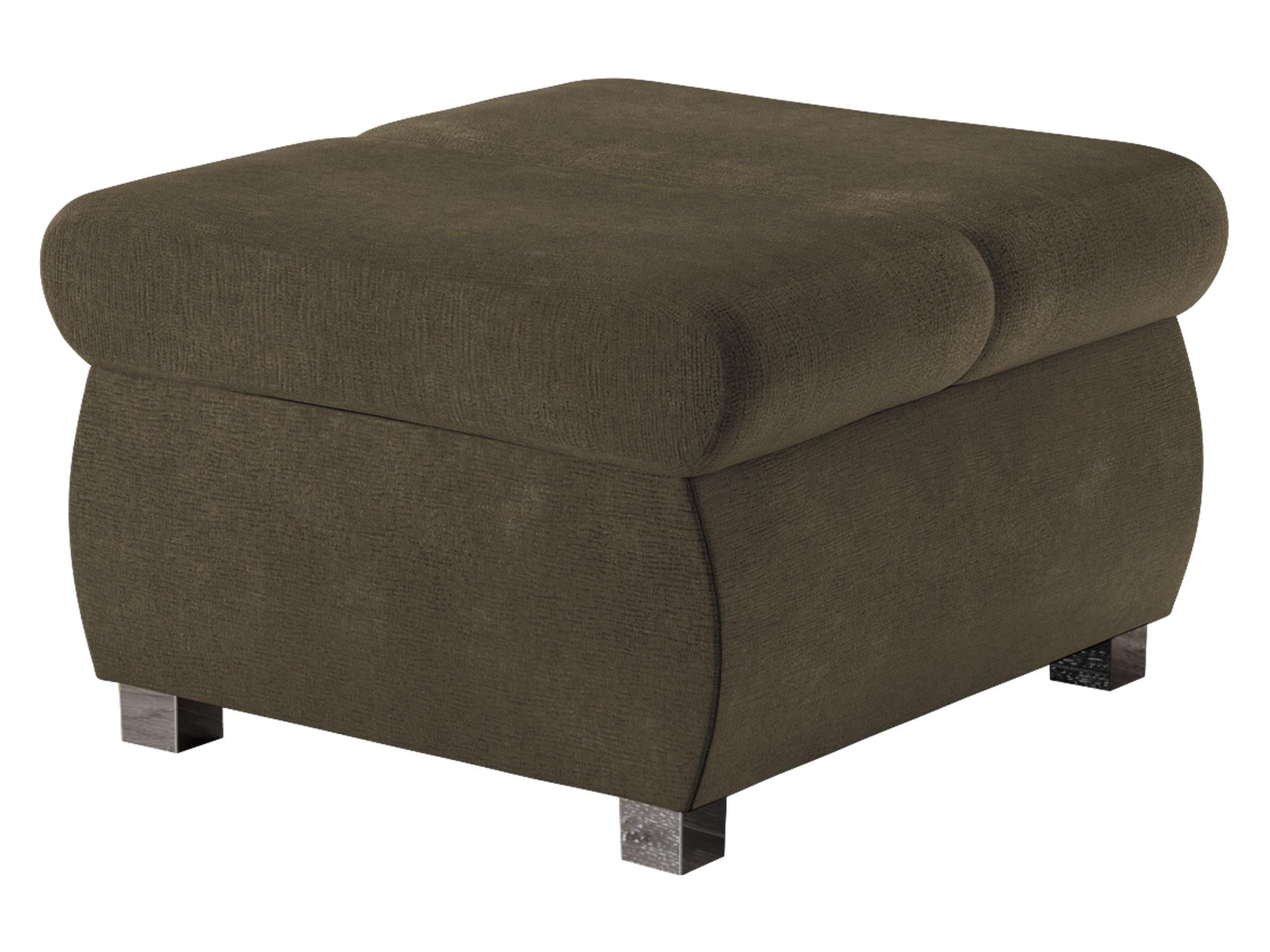 POLSTERHOCKER Bangkok Klein - Silberfarben/Braun, Holz/Kunststoff (60/39/60cm) - MIRJAN24