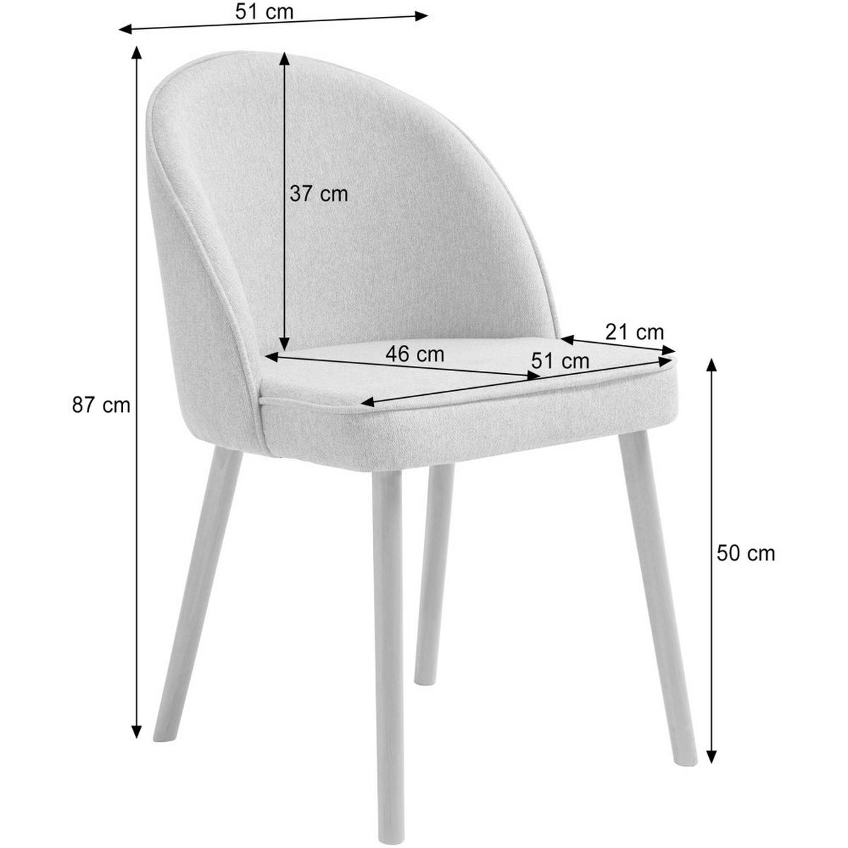 STUHL Luna, Polsterstuhl für das Esszimmer mit Buchenholzbeinen, Dunkelgrau - Dunkelgrau/Buchefarben, Holz (51/87/46cm) - Beautysofa