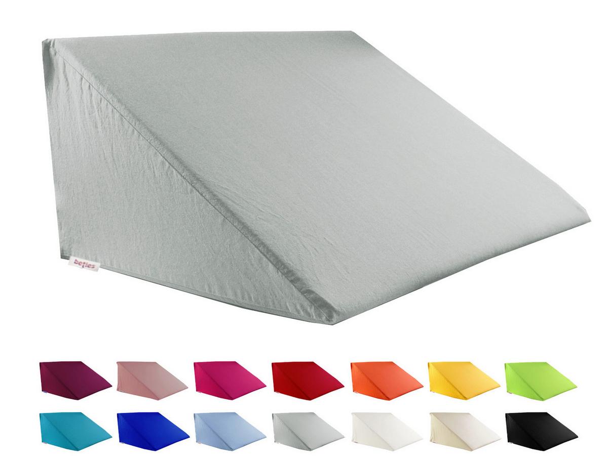 KEILKISSENBEZUG Basic 100% Baumwolle grau 62/49/30 cm - Grau, Textil (62/49cm) - beties Heimtextil