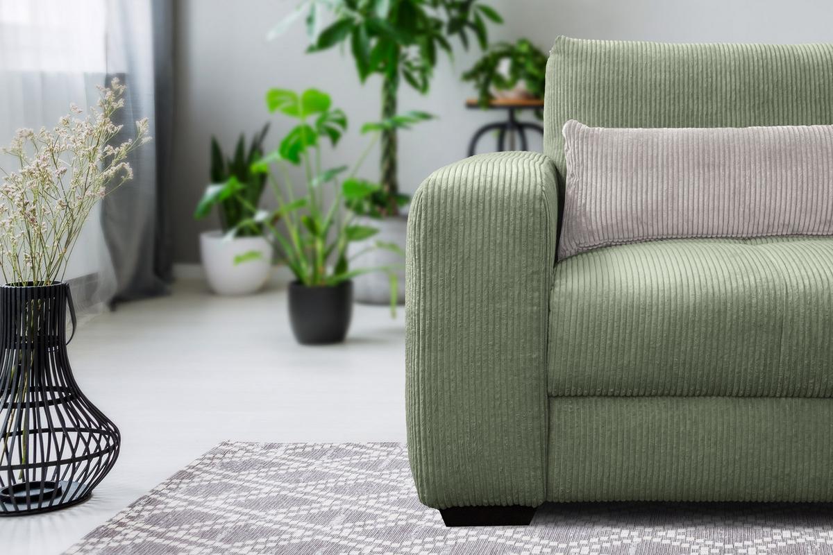 SESSEL OLI in Cordstoff salbeigrün - Salbeigrün, Holz/Textil (130/91/108cm) - Wozimo