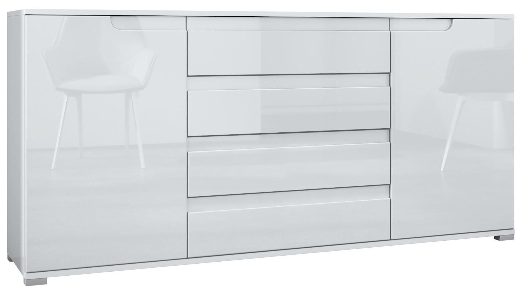 SIDEBOARD Sylt Weiß Hochglanz - Weiß Hochglanz, Holzwerkstoff (166.5/75.5/35cm) - Vladon
