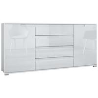 SIDEBOARD Sylt Weiß Hochglanz - Weiß Hochglanz, Holzwerkstoff (166.5/75.5/35cm) - Vladon