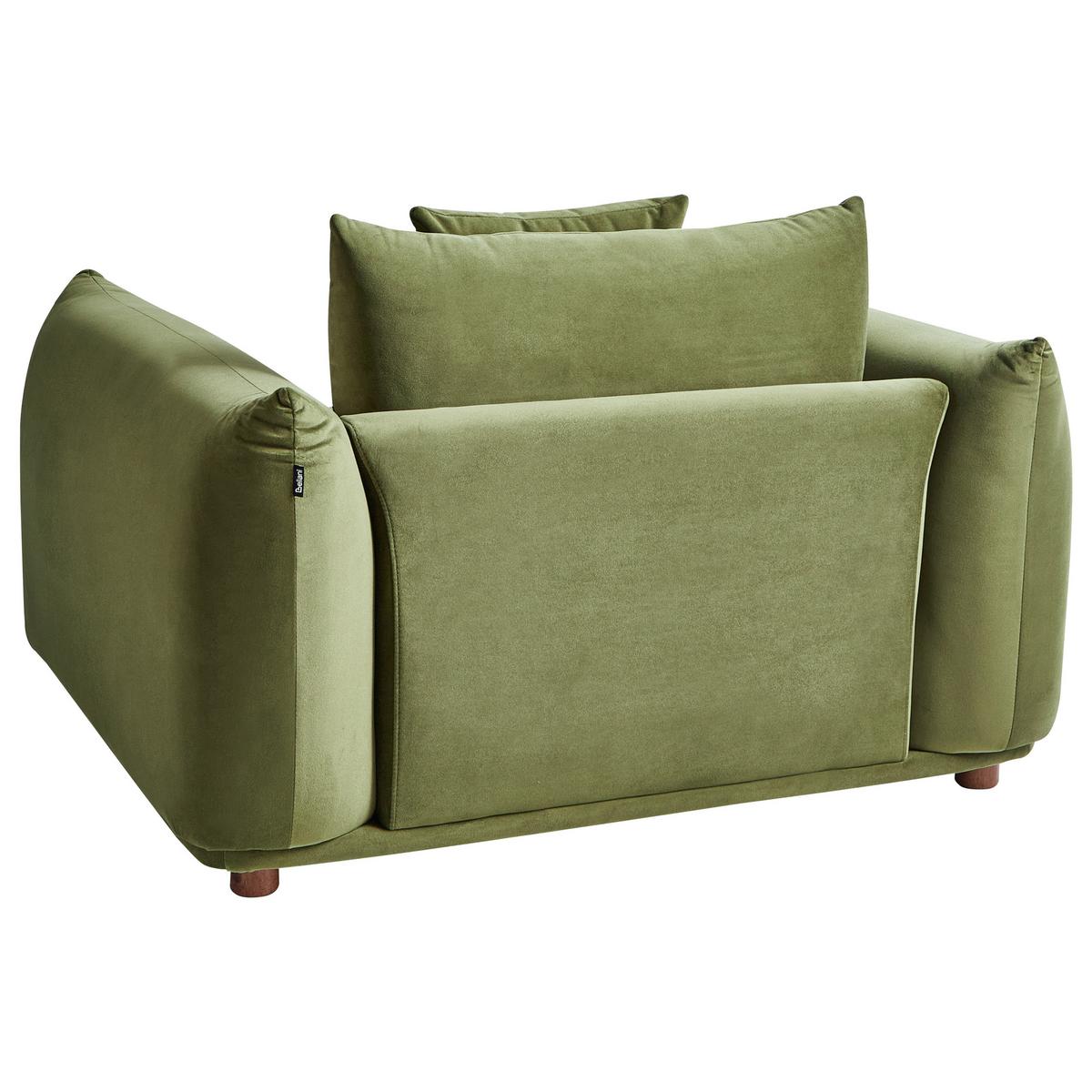 SESSEL Samtstoff Grün Luvos - Braun/Grün, Textil (120/74/108cm) - Beliani